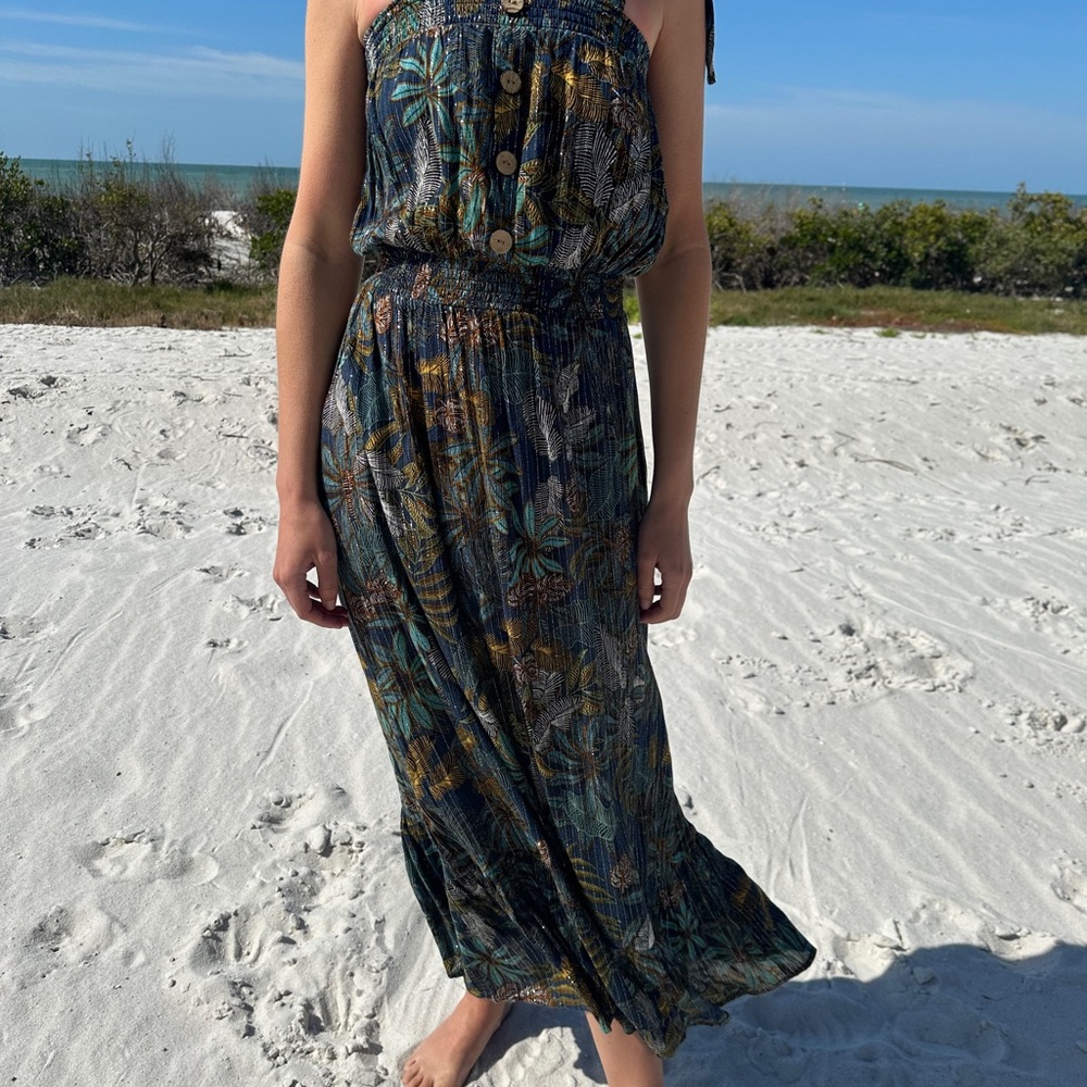 Blue Island maxi dress boho floral